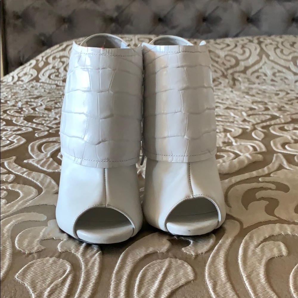 White open toe Guiseppe booties